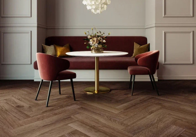 Кварцвиниловый LVT ламинат Invictus Maximus Dryback Herringbone Highland Oak - Chocolate